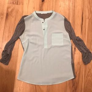 T Tahari two tone blouse